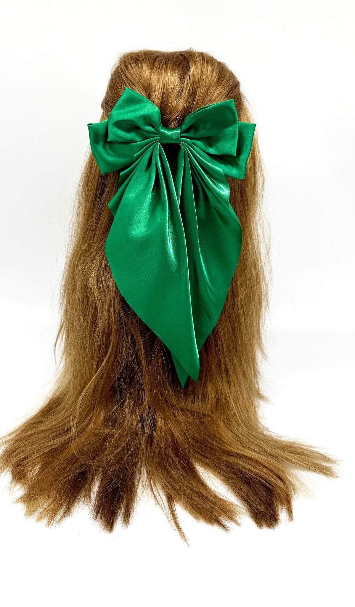 Vísolde - Lazo de satén verde para el cabello