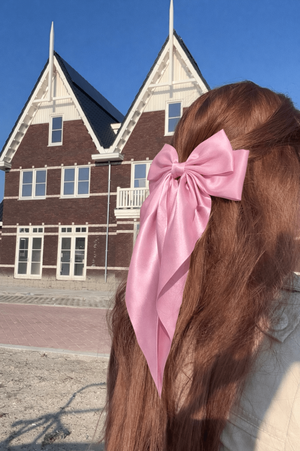 Vísolde - Lazo de satén rosa claro para el cabello