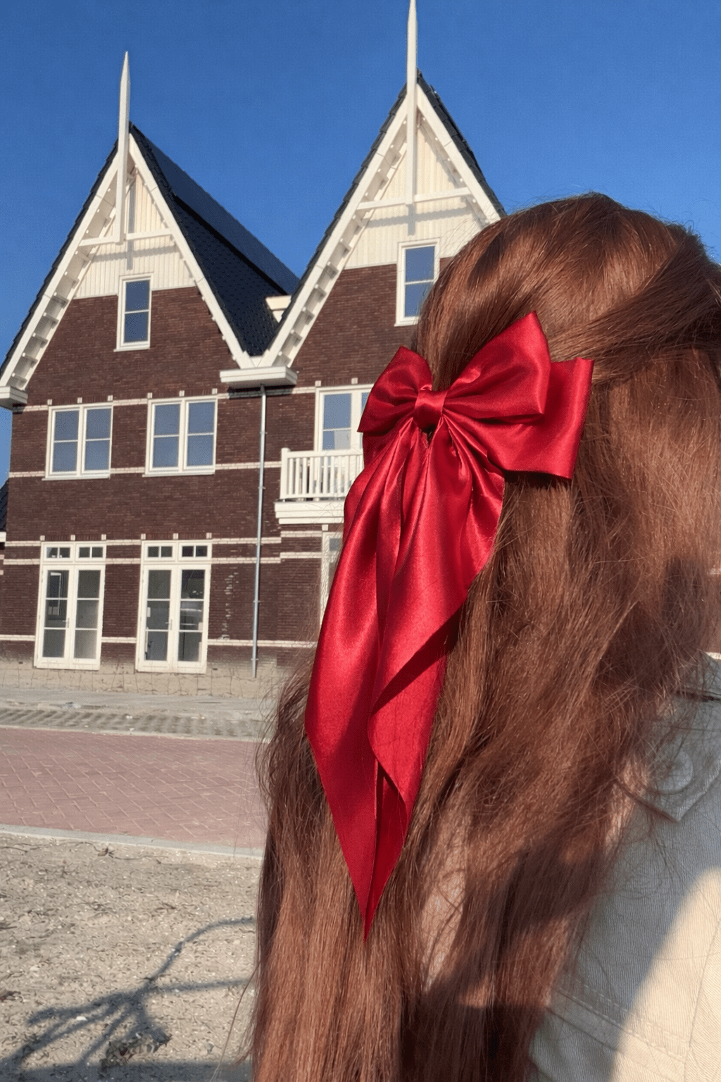 Vísolde - Fiocco per capelli in raso rosso