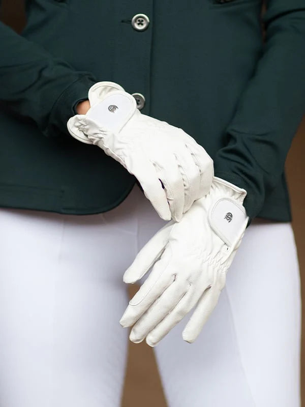 Equestrian Stockholm - Core Collection - White Riding Gloves Motion paardrijhandschoenen