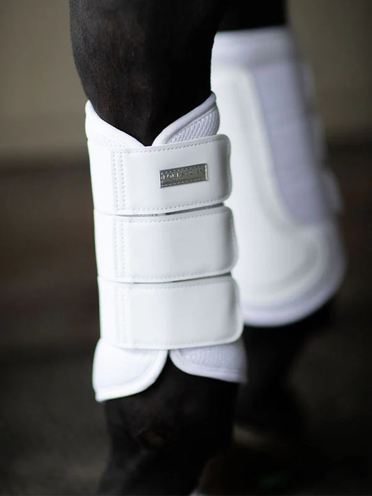 Equestrian Stockholm - Core Collection - White Silver Mesh Brushing Boots Gamaschen